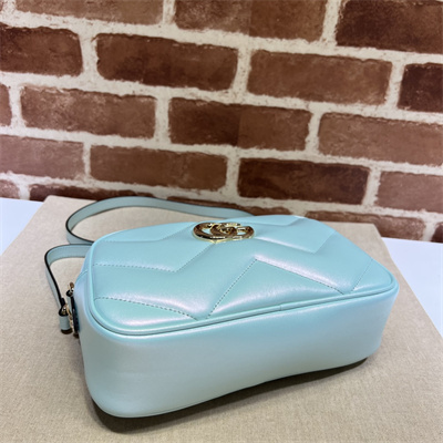 G*u*i gg marmont small shoulder bag lt blue iridescent 447632
