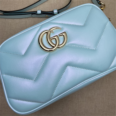 G*u*i gg marmont small shoulder bag lt blue iridescent 447632