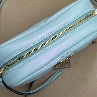 G*u*i gg marmont small shoulder bag lt blue iridescent 447632