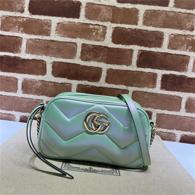 G*u*i gg marmont small shoulder bag lt green iridescent 447632