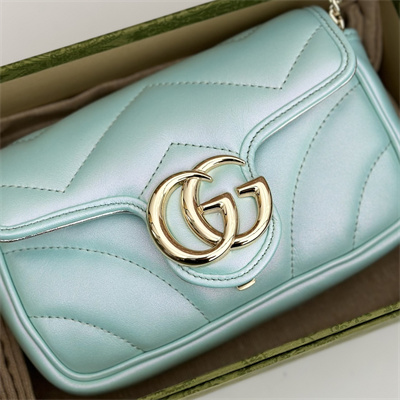 G*u*i gg marmont  mini bag lt blue iridescent 476433