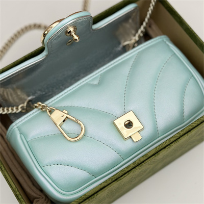 G*u*i gg marmont  mini bag lt blue iridescent 476433