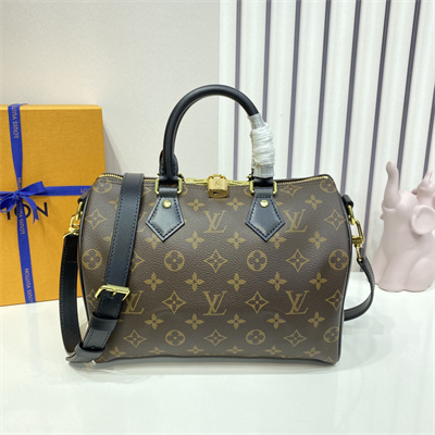 L.V Speedy Bandoulière 25 Monogram Canvas Black Strap M41113