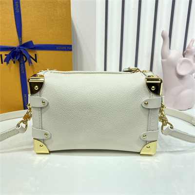 LV Side Trunk PM Bag Grained Calfskin White M23915