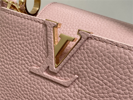 L.V Capucines Mini Bag Taurillon Leather Rose Pink M23792