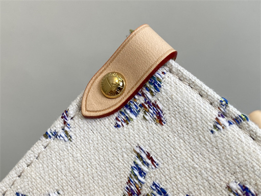 L.V ONTHEGO MM Denim Textile Jacquard White Color M24708