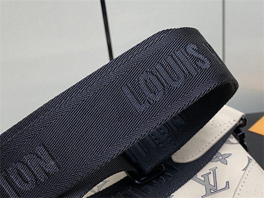 L.V Trio Messenger Monogram Shadow Calfskin Leather White/Navy Blue