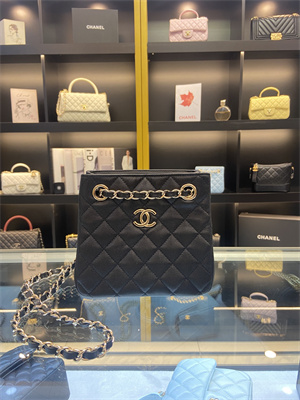 Cha.nel BUCKET BAG Grained Calfskin Gold-Tone Metal Black AS3176