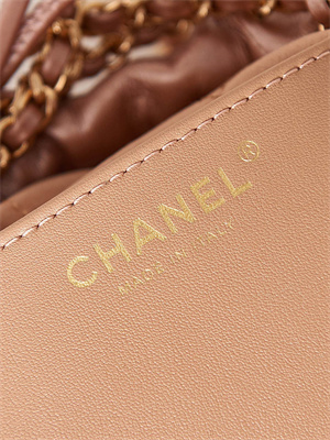 Cha.nel 22 Mini Handbag Shiny Calfskin Gold Tone Metal Copper AS3980