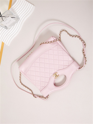 Ch*el 31 mini shopping bag lambskin & gold-tone metal pink as4133