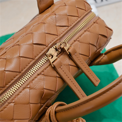 BV Small Getaway Top Handle Bag Lambskin Dk Praline