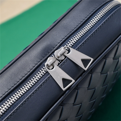 BV Small Intrecciato Camera Bag Calfskin Navy