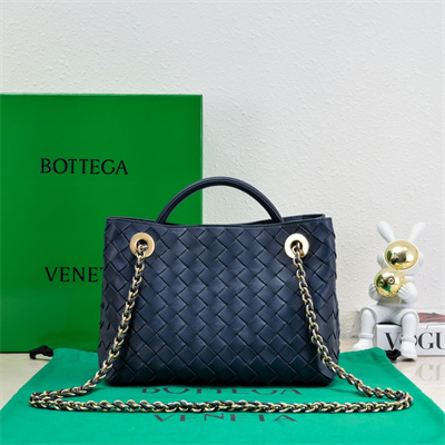 BV Small Andiamo Top handle bag With Chain Lambskin Leather Navy