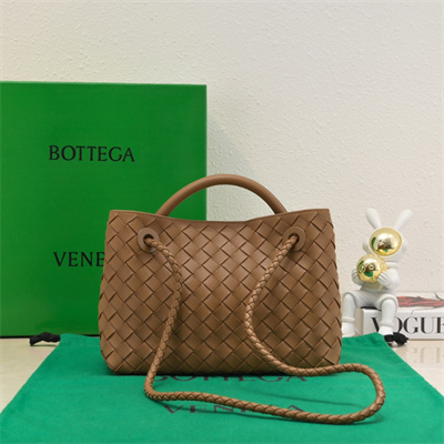 BV Small Andiamo Top handle bag Lambskin Leather Cognac