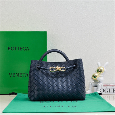 BV Small Andiamo Top handle bag Lambskin Leather Navy