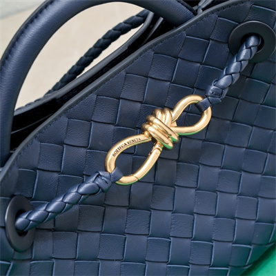 BV Small Andiamo Top handle bag Lambskin Leather Navy