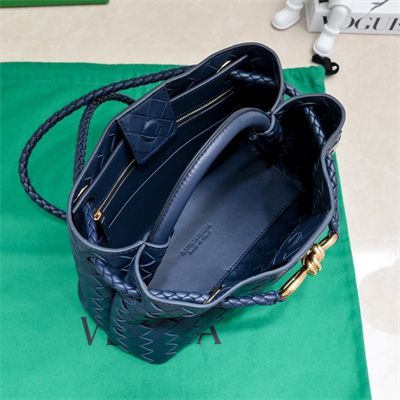 BV Small Andiamo Top handle bag Lambskin Leather Navy