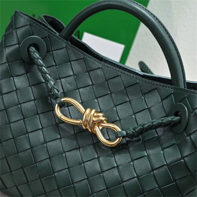 BV Small Andiamo Top handle bag Lambskin Leather Raintree