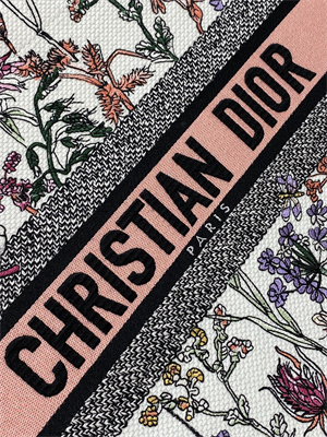 cd medium book tote white multicolor D*or herbarium embroidery