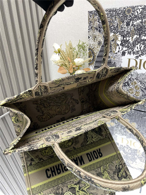 cd medium D*oriviera D*or book tote raffia with aquamarina toile de jouy sauvage embroidery yellow