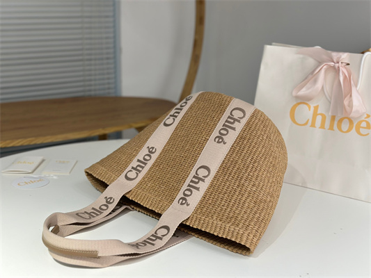 Chloe Large Woody Tote Bag In Nature Fibers