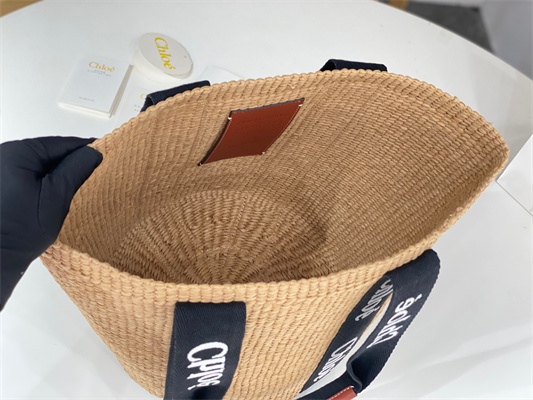 Chloe Large Woody Tote Bag In Nature Fibers