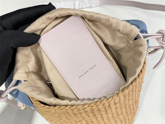 Chloe Small Woody Tote Bag In Nature Fibers 6865