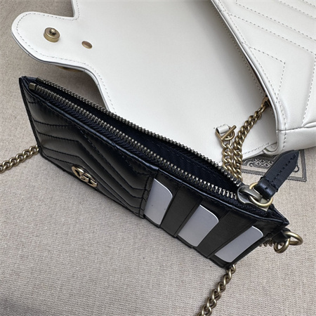 G*u*i gg marmont mini bag with card case white/black 751526