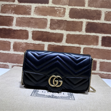 G*u*i gg marmont mini bag with card case black/white 751526