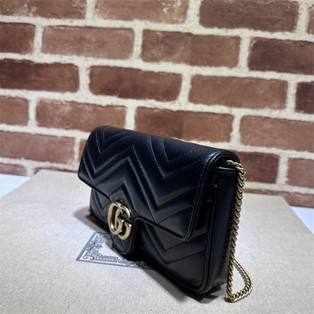 G*u*i gg marmont mini bag with card case black/white 751526