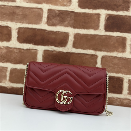 G*u*i gg marmont mini bag with card case burgundy/white 751526