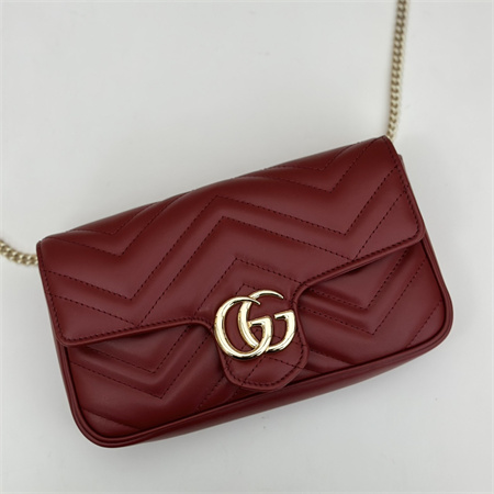 G*u*i gg marmont mini bag with card case burgundy/white 751526