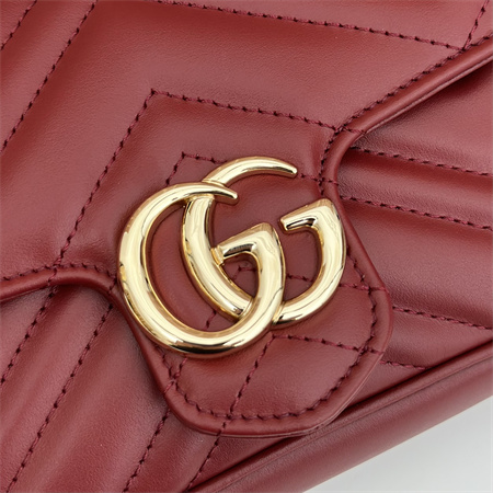 G*u*i gg marmont mini bag with card case burgundy/white 751526
