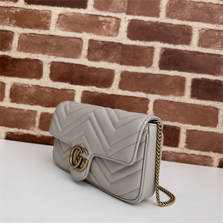G*u*i gg marmont mini bag with card case light grey/green 751526