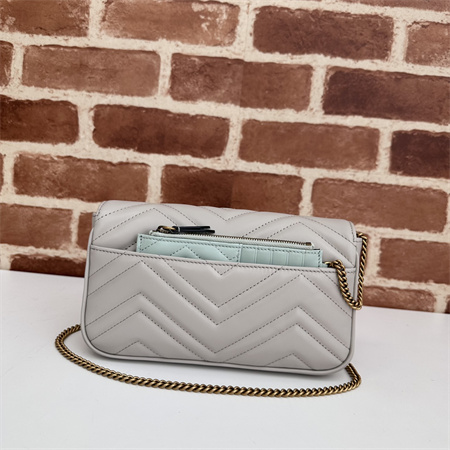 G*u*i gg marmont mini bag with card case light grey/green 751526