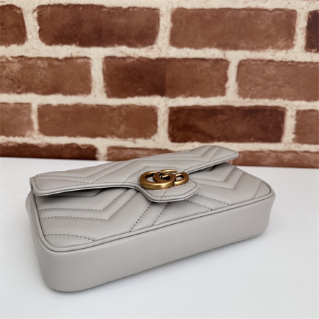 G*u*i gg marmont mini bag with card case light grey/green 751526