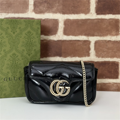 G*u*i gg marmont  mini bag patent leather black 476433
