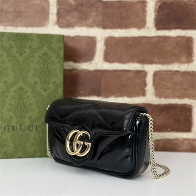 G*u*i gg marmont  mini bag patent leather black 476433