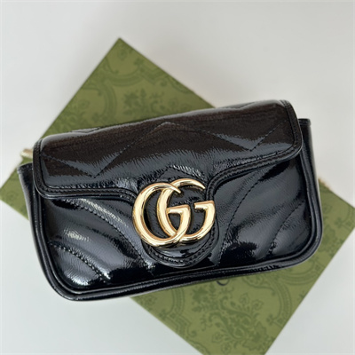 G*u*i gg marmont  mini bag patent leather black 476433