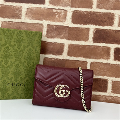 Gu.cci GG Marmont Mini Bag Burgundy 474575