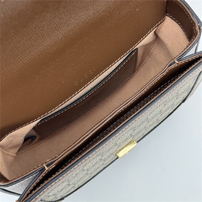 gu.cci horsebit 1955 mini top handle bag beige and ebony gg S*p*e canvas 781387