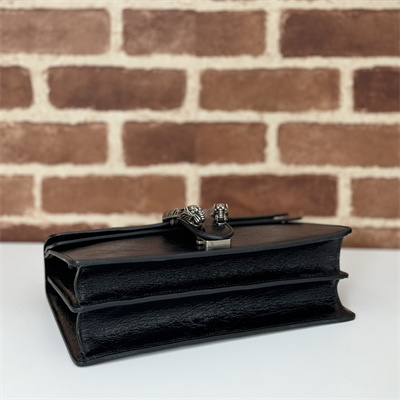 Gu.cci Dionysus Small Shoulder Bag Black Patent Leather 795005