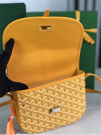 belvedere pm bag Go*ardine canvas & decize taurillon leather yellow