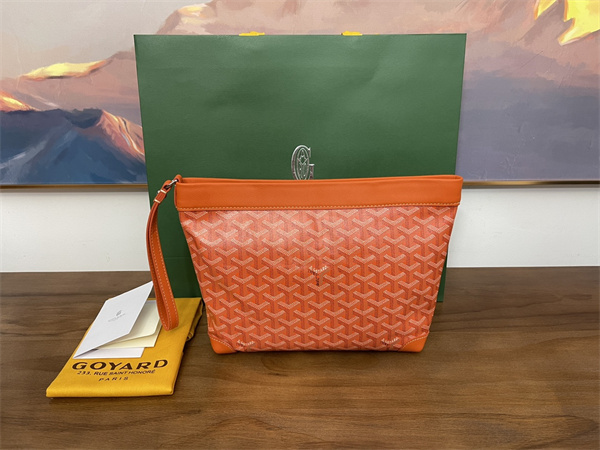 conti pouch Go*ardine canvas&chevroches calfskin orange
