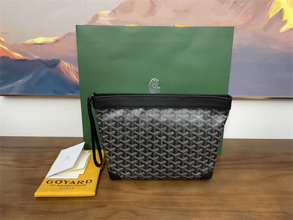 conti pouch Go*ardine canvas&chevroches calfskin black