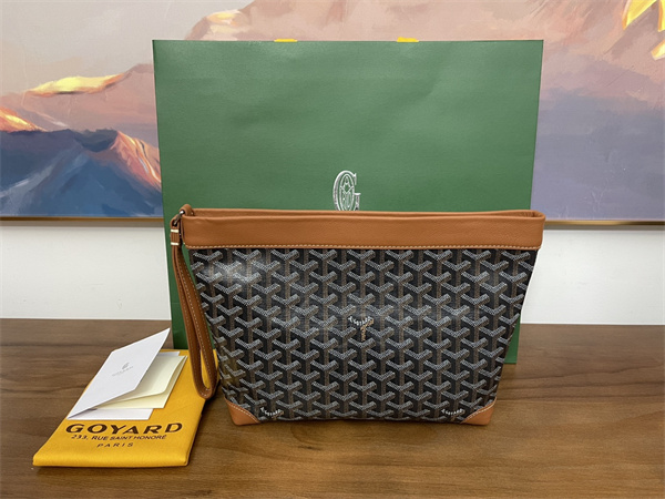 conti pouch Go*ardine canvas&chevroches calfskin black-tan