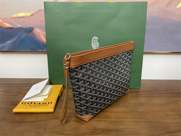 conti pouch Go*ardine canvas&chevroches calfskin black-tan