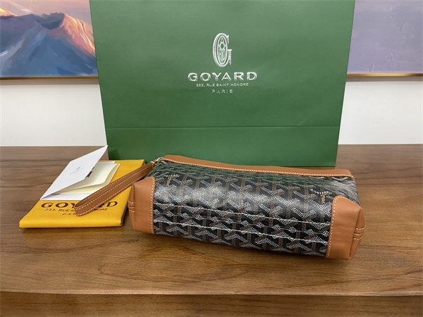 conti pouch Go*ardine canvas&chevroches calfskin black-tan