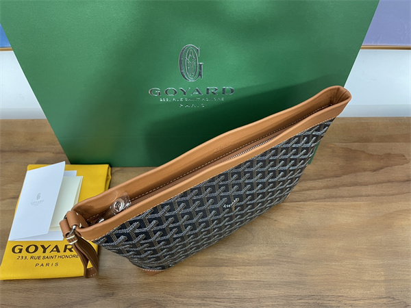 conti pouch Go*ardine canvas&chevroches calfskin black-tan