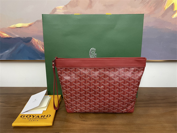 conti pouch Go*ardine canvas&chevroches calfskin red